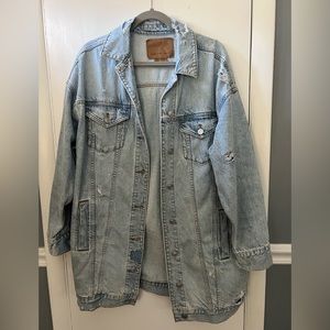 American Eagle Offline light wash BF oversized denim jacket size medium nwot